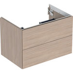 Mueble bajo Geberit serie ONE para lavabo, con dos cajones: Ancho de lavabo=75cm, Encina, Melamina estructura madera
